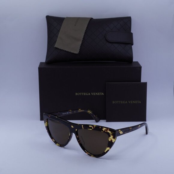 Bottega Veneta BV1018S 002 Cat Eye Sunglasses - Havana\\Brown main image 9